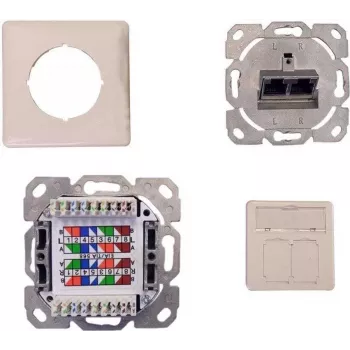 IT-BUDGET SPAR-PACK 10x Tomada de dados Cat.6A 2 portas RJ45, entrada de cabos horizontal, PoE+, branco-puro ZAA90ITBDDRW