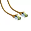 IT-BUDGET Cabo de patch premium cobre maciço Cat.6A com cabo bruto Cat.7 600 MHz isento de halogéneos PoE+ 10Gbit amarelo 0,25 m 90ITB6A7PK025Y