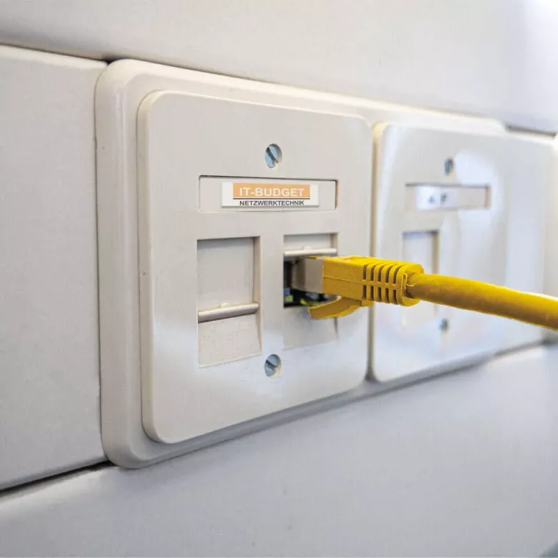 IT-BUDGET Cabo de patch premium cobre maciço Cat.6A com cabo bruto Cat.7 600 MHz isento de halogéneos PoE+ 10Gbit amarelo 0,25 m 90ITB6A7PK025Y