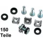 IT-BUDGET Kit de montagem em rack com porcas de gaiola para calhas perfuradas - M6 - 50 conjuntos completos - 150 peças 90ITB50BSM6
