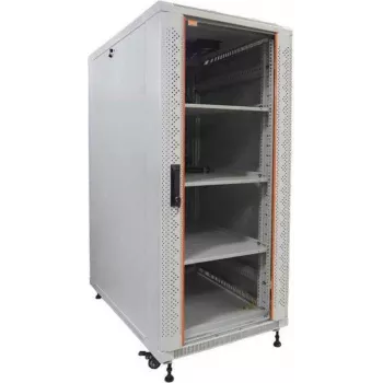 IT-BUDGET Conjunto completo de rack de servidor SRK 19 polegadas - 27U, 600x1000 mm, portas de vidro/maciças, 4 ventoinhas ativas, PDU, prateleiras, Cinzento claro 90ITB19SRK27610GG