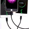 CYOO Cabo de carregamento e dados USB 3-em-1 – Micro USB, USB-C, Lightning – preto
