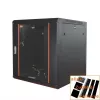IT-BUDGET Armário de rede 19 polegadas SWA - 12U - 570x600 mm - porta de vidro - painéis laterais amovíveis - montagem na parede/chão - conjunto de acessórios - preto 90ITB19WS1266GS
