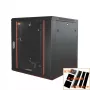 IT-BUDGET Armário de rede 19 polegadas SWA - 12U - 570x600 mm - porta de vidro - painéis laterais amovíveis - montagem na parede/chão - conjunto de acessórios - preto 90ITB19WS1266GS