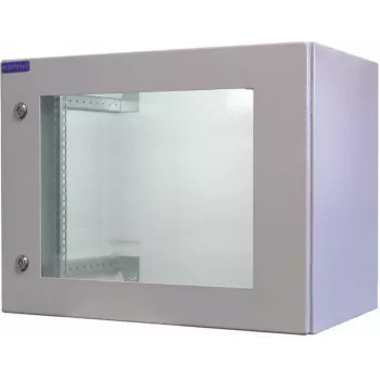 RESISTER Armário de rede 19 polegadas PRO - IP66 exterior e indústria - porta com janela - 9U - 600x400 mm - cinzento-claro (90RR19WV94GG)