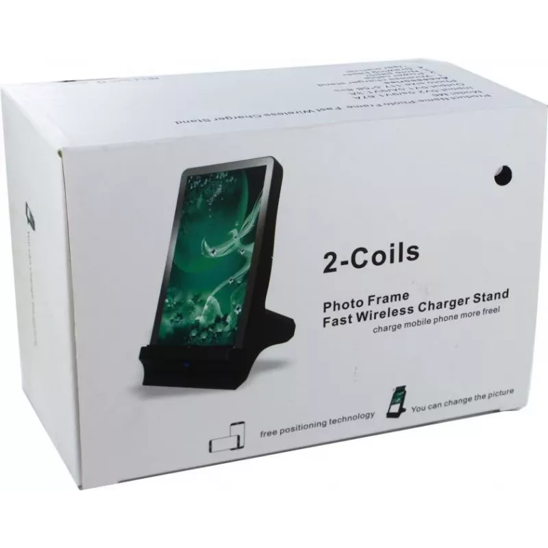CYOO CY120787 Moldura digital de 7 polegadas com base de carregamento Qi - Preto