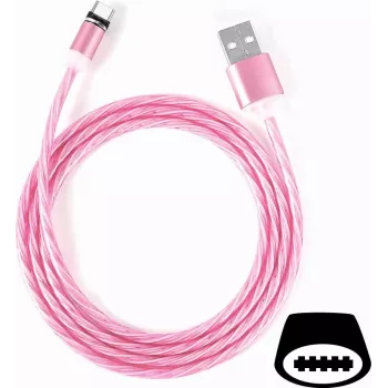 CYOO Cabo USB-C Flow Light 1m Rosa com efeito de fluxo LED luminoso CY120984