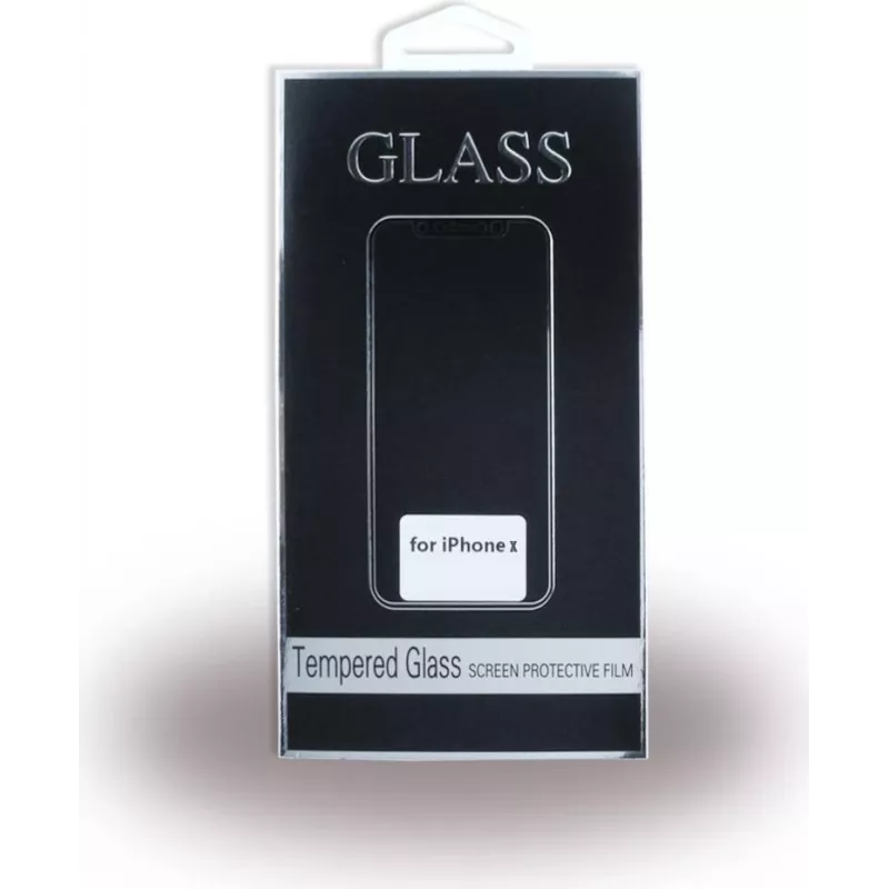 CYOO Premium Película de proteção de ecrã em vidro temperado 5D para Apple iPhone X - Preto