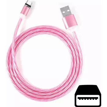 CYOO Cabo de carregamento Micro-USB Flow Light 1m Rosa com efeito de luz fluida CY121350