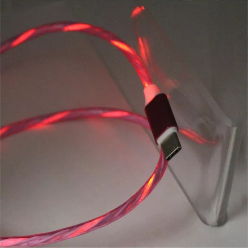 CYOO Cabo de carregamento Micro-USB Flow Light 1m Rosa com efeito de luz fluida CY121350