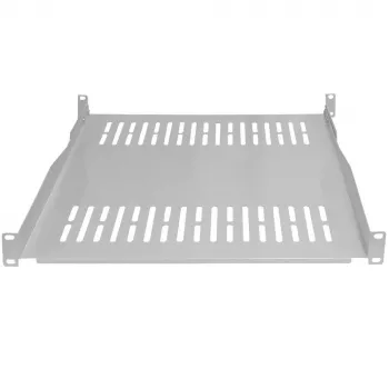 IT-BUDGET Prateleira fixa para rack 19 polegadas / base para equipamentos - 80 kg de carga, 550 mm de profundidade, montagem com profundidade variável, Cinzento claro (90ITB19FBX550G)