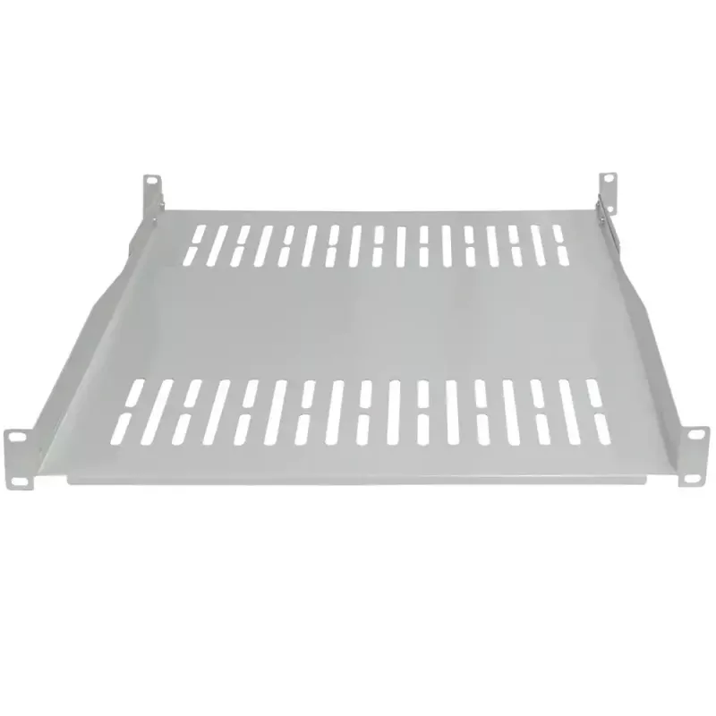 IT-BUDGET Prateleira fixa para rack 19 polegadas / base para equipamentos - 80 kg de carga, 550 mm de profundidade, montagem com profundidade variável, Cinzento claro (90ITB19FBX550G)