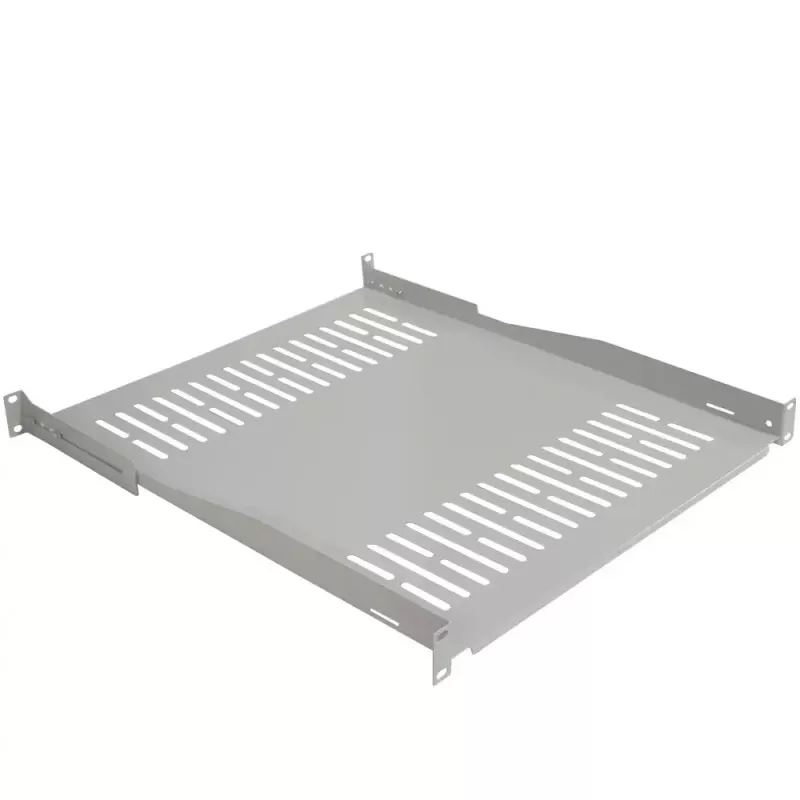 IT-BUDGET Prateleira fixa para rack 19 polegadas / base para equipamentos - 80 kg de carga, 550 mm de profundidade, montagem com profundidade variável, Cinzento claro (90ITB19FBX550G)