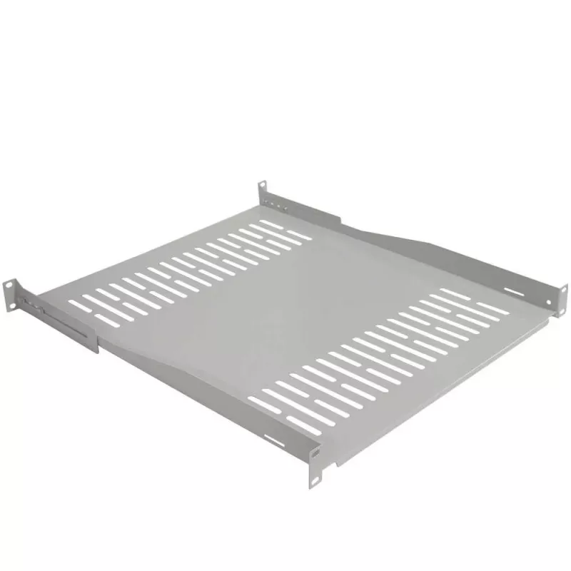 IT-BUDGET Prateleira fixa para rack 19 polegadas / base para equipamentos - 80 kg de carga, 550 mm de profundidade, montagem com profundidade variável, Cinzento claro (90ITB19FBX550G)