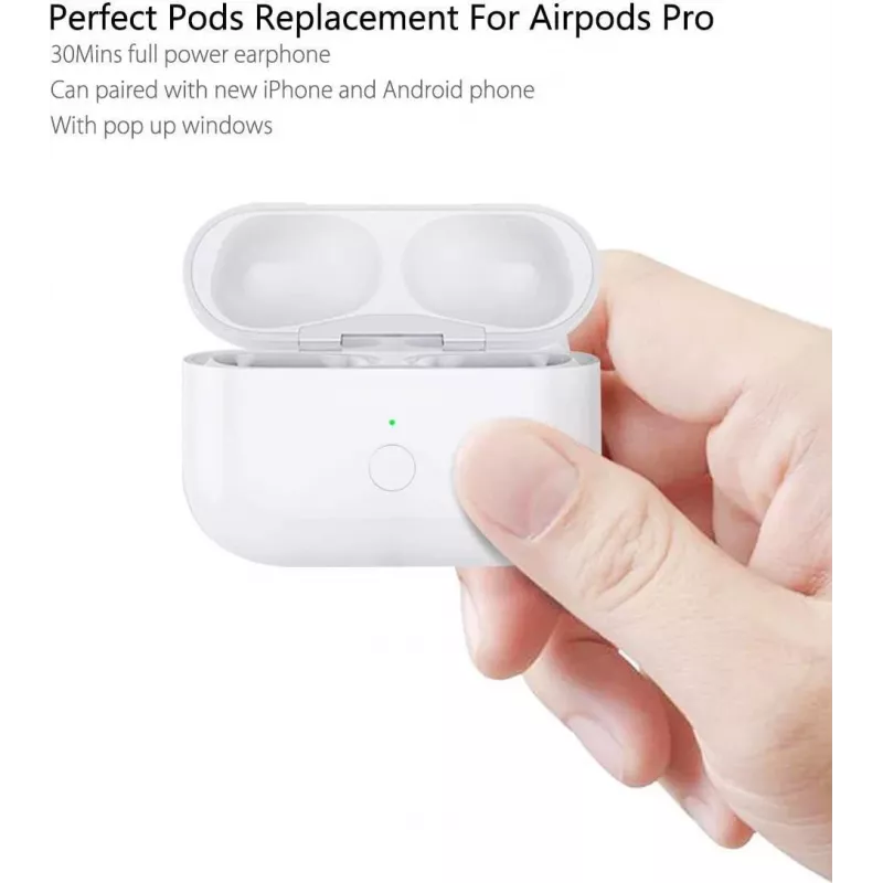 Estojo de carregamento CYOO para Apple AirPods Pro (1.ª e 2.ª geração), branco, carregamento com fios e sem fios CY121780