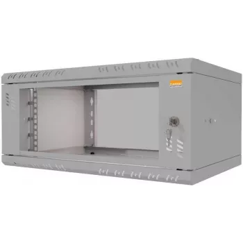 IT-BUDGET Caixa de Parede 19 polegadas TAUNUS 4U 350mm de Profundidade Porta de Vidro Cinzento Claro 90ITB19435GG