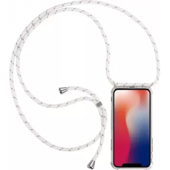 CYOO Capa com Cordão e Lanyard para iPhone 12 mini (5,4 polegadas) – Silicone Branco CY122105