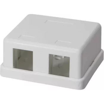IT-BUDGET Tomada de Dados de Superfície para 2 Módulos Keystone RJ45 - Branco 90ITBAKPG2P