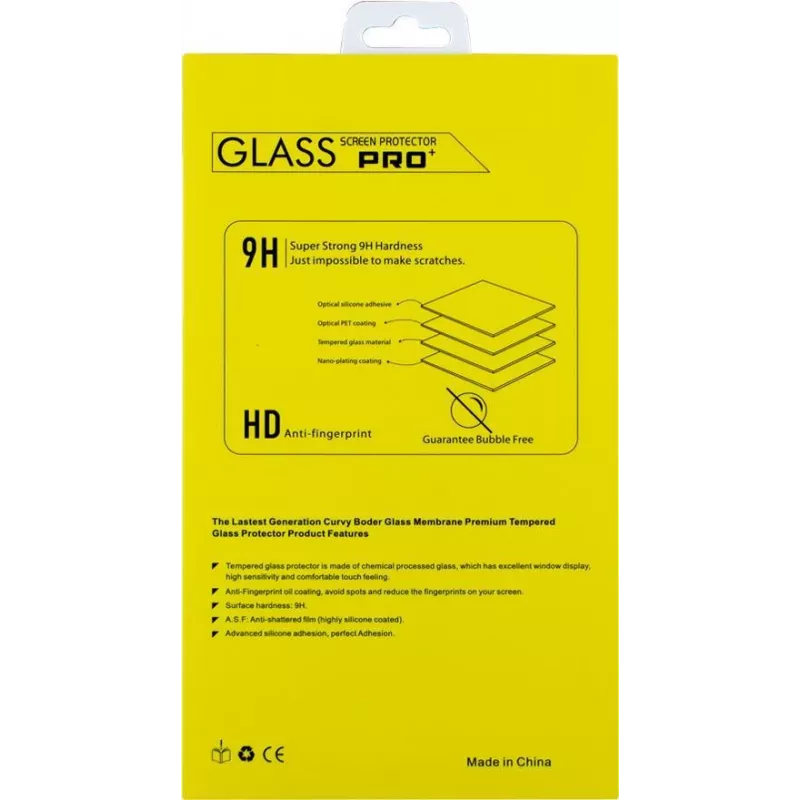 CYOO Pro+ Película de proteção de ecrã em vidro temperado para Apple iPhone 13 mini – 0,33 mm 9H Full Coverage Clear CY122529