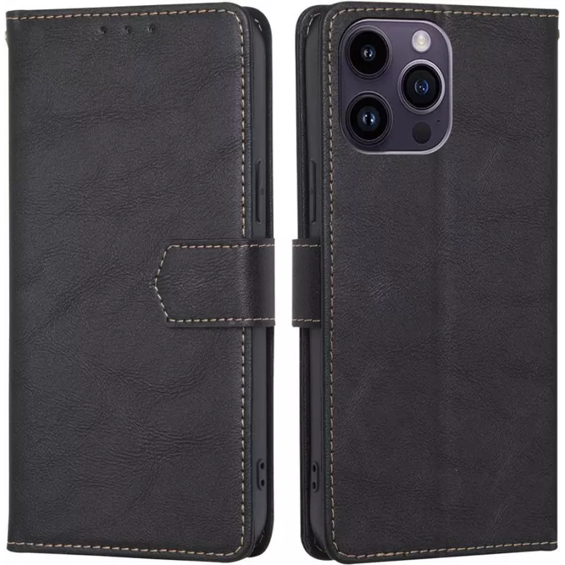 CYOO Capa Premium BookCase Wallet para iPhone 14 Pro, preto CY122793