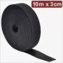 Quadrios 24CA308 Fita de velcro, 10 m x 3 cm, preta, autoaderente, cortável, para agrupamento de cabos