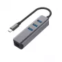 EXSYS EX-1133-N-3 Hub USB 3.2 Gen 1 com 3 portas USB-A e Gigabit Ethernet (USB-C)