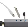 EXSYS EX-1133-N-3 Hub USB 3.2 Gen 1 com 3 portas USB-A e Gigabit Ethernet (USB-C)