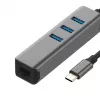 EXSYS EX-1133-N-3 Hub USB 3.2 Gen 1 com 3 portas USB-A e Gigabit Ethernet (USB-C)