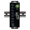 EXSYS Hub industrial USB 3.2 Gen1 de 7 portas com kit para calha DIN e proteção ESD de 15kV (EX-1187HMVS-2)