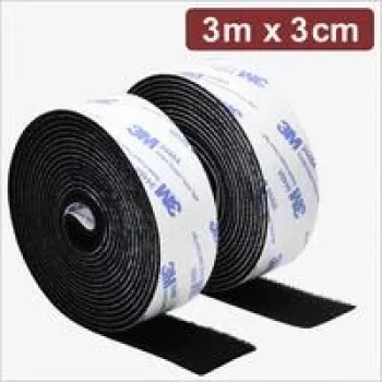 Quadrios 24CA321 Fita de velcro autoadesiva 3 m x 3 cm preta