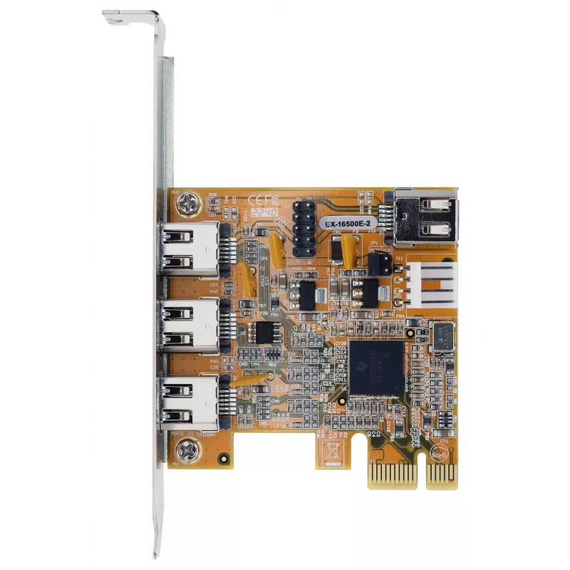 EXSYS EX-16500E-2 Placa FireWire 1394a PCIe, 3+1 portas, chipset TI