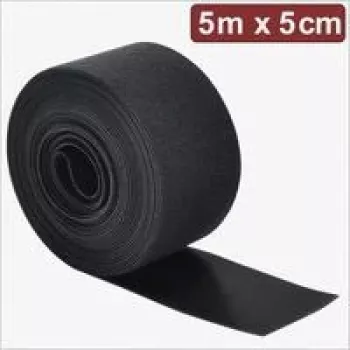 Quadrios 24CA310 Fita de velcro, 5 m x 5 cm, preta, abraçadeiras de cabos reutilizáveis para agrupar e gerir cabos