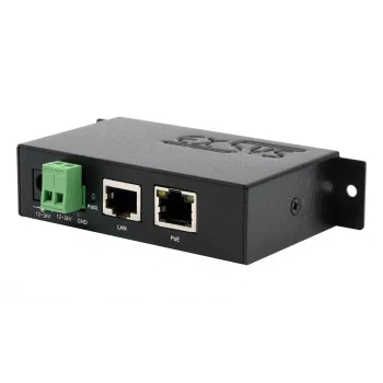 EXSYS EX-6007POE-WO Injetor PoE+ Gigabit, caixa metálica, entrada 12-24V DC, sem fonte de alimentação