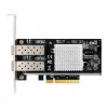 EXSYS Controlador de rede Dual 10 Gigabit SFP+ PCIe x8, chipset Intel 82599ES EX-60232