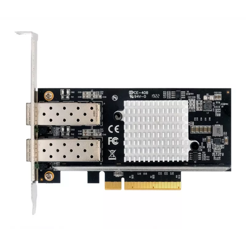 EXSYS Controlador de rede Dual 10 Gigabit SFP+ PCIe x8, chipset Intel 82599ES EX-60232