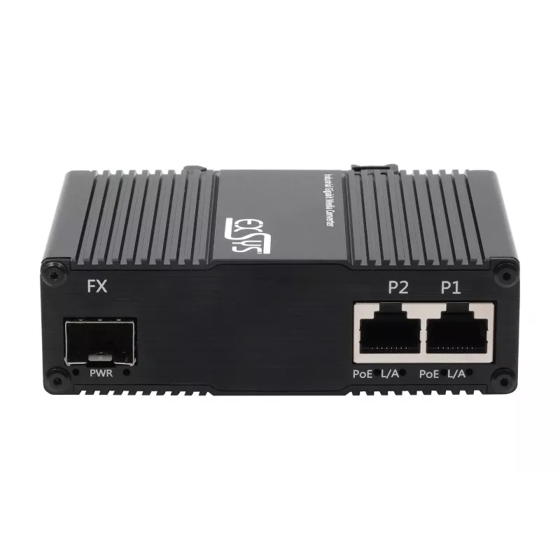 EXSYS EX-60344 Conversor de media PoE++ 2 portas 90W, SFP, -40°C a +80°C