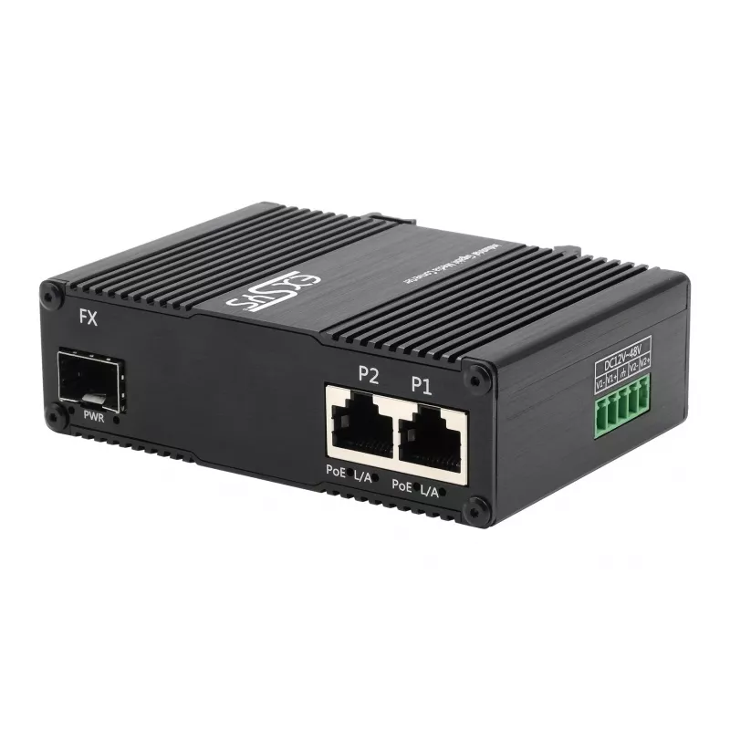 EXSYS EX-60344 Conversor de media PoE++ 2 portas 90W, SFP, -40°C a +80°C