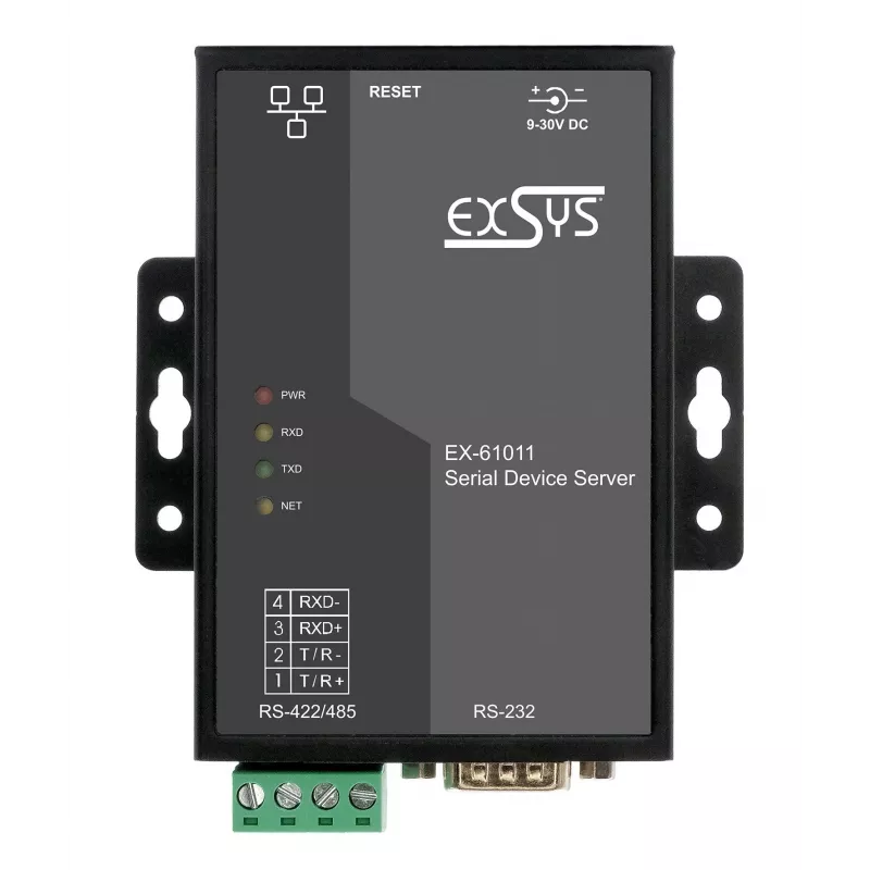 EXSYS EX-61011 Servidor de dispositivos série RS-232/422/485 para Ethernet