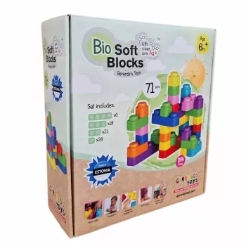 Gerardo's Toys Conjunto de blocos macios, 71 peças, espuma EVA, multicolor