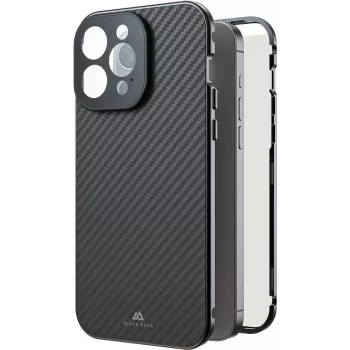 Black Rock Cover 360° Glass capa para Apple iPhone 16 Pro Max, carbono verdadeiro (00228101)
