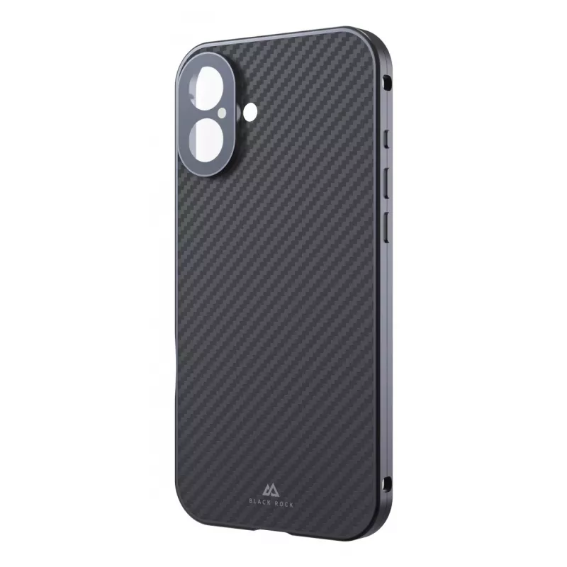 Black Rock Cover 360° Glass capa para Apple iPhone 16 Plus, carbono verdadeiro (00228105)