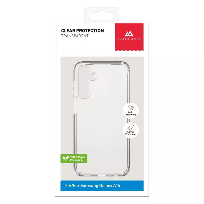 Black Rock Cover capa de proteção transparente para Samsung Galaxy A15, transparente (00226150)