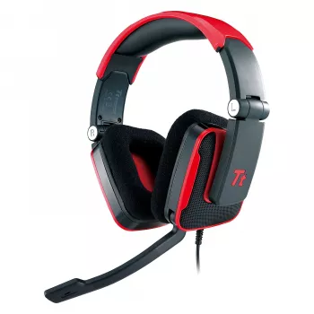 Auscultadores gaming Thermaltake Tt eSPORTS SHOCK - Royal Red, com fios 3,5 mm, over-ear, microfone retrátil, dobráveis
