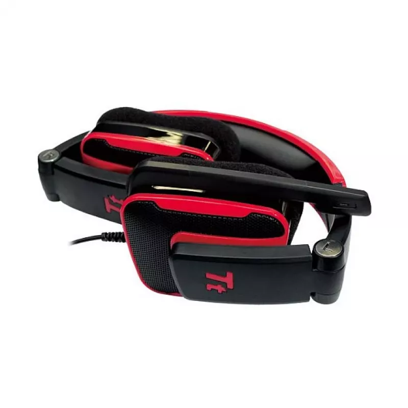Auscultadores gaming Thermaltake Tt eSPORTS SHOCK - Royal Red, com fios 3,5 mm, over-ear, microfone retrátil, dobráveis