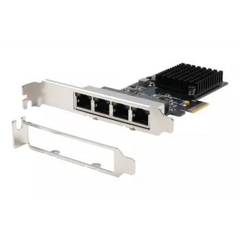 Placa de rede EXSYS EX-6083 PCIe x4 Gigabit Ethernet 4 portas Low-Profile