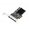 Placa de rede EXSYS EX-6083 PCIe x4 Gigabit Ethernet 4 portas Low-Profile
