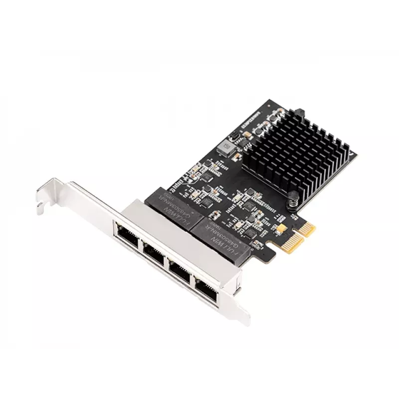 Placa de rede EXSYS EX-6083 PCIe x4 Gigabit Ethernet 4 portas Low-Profile