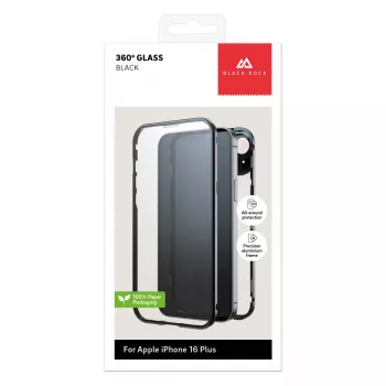 Black Rock Capa 360° em vidro para Apple iPhone 16 Plus, preto 00228104