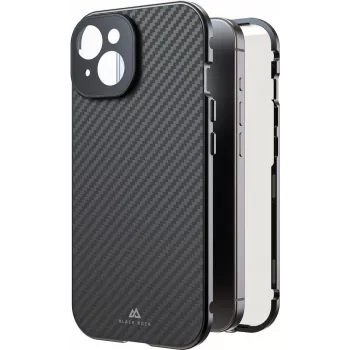Black Rock Capa 360° em vidro para Apple iPhone 16, fibra de carbono verdadeira (00228085)
