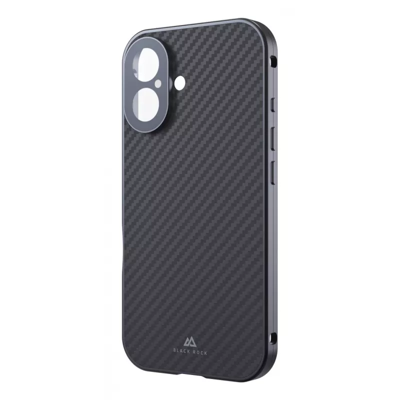Black Rock Capa 360° em vidro para Apple iPhone 16, fibra de carbono verdadeira (00228085)